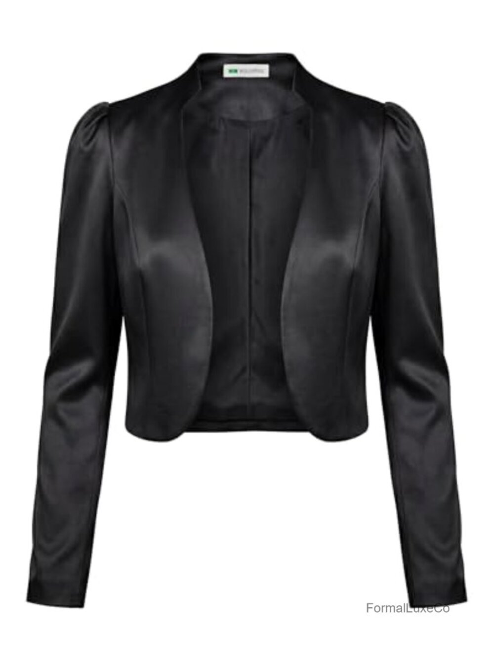Puff Sleeve Satin Bolero Jacket Formal Blazer Lined